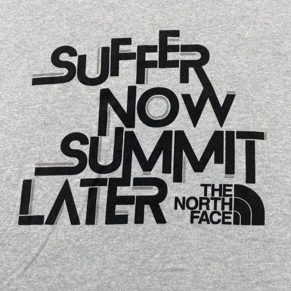 The Nort Face Shirt Men Extra Large XL Gray Suffer Now Summit Later - STAIN Look - Picture 2 of 9